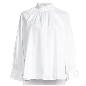 Harshman 3X Bianca Band Collar Cotton Poplin Blouse NWT MSRP $192